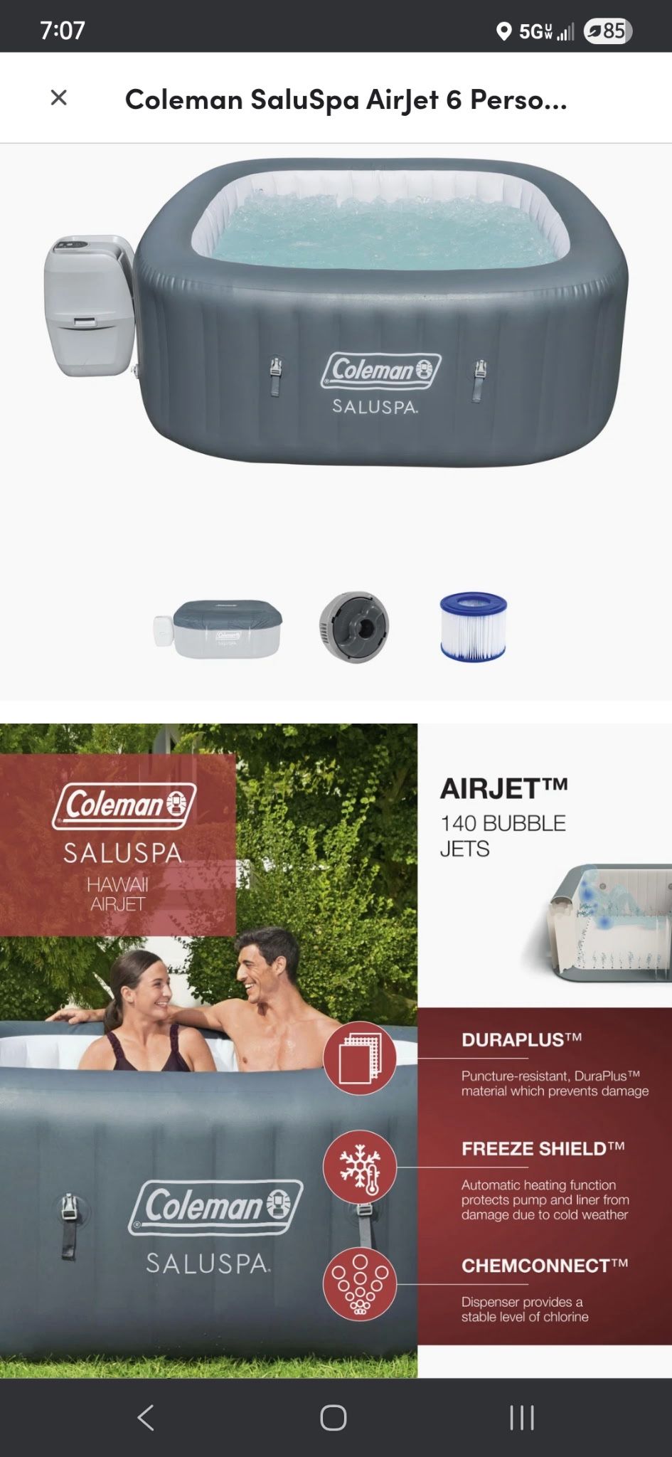 Coleman Inflatable Hot Tub