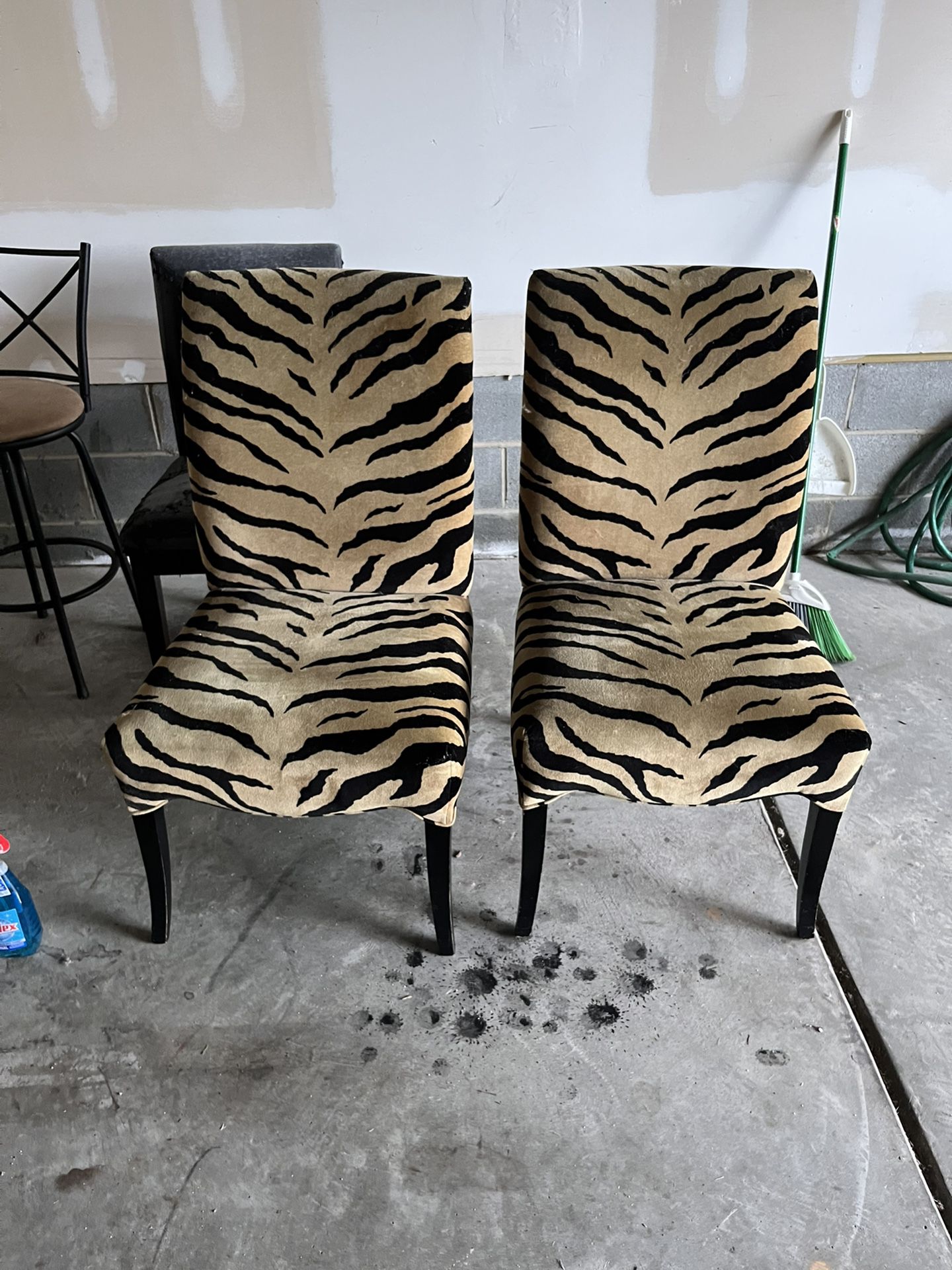 2 Animal Print Chairs