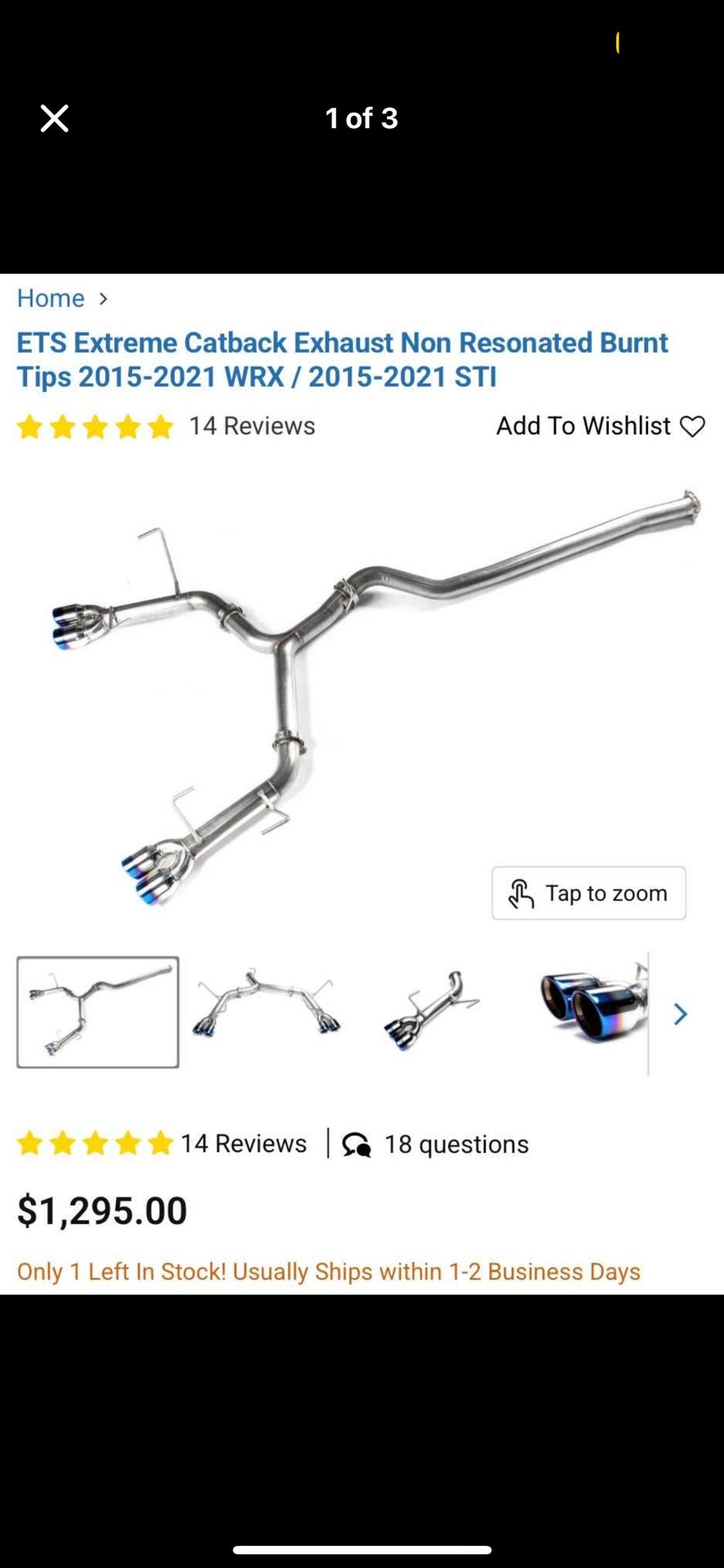 ETS wExtreme Catback Exhaust Non Resonated Burnt Tips 2015-2021 WRX / 2015-2021 STI
