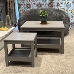 IKEA Havsta Gray Coffee and Side Table