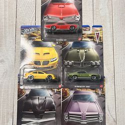 Hot Wheels Pontiac Set of 5