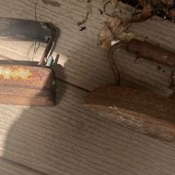 Pair of Antique Cast Iron Clothes Irons – Rustic Primitive Décor