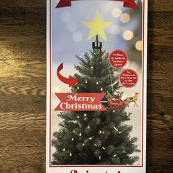 Mr. Christmas Animated Sleigh Tree Topper with Banner