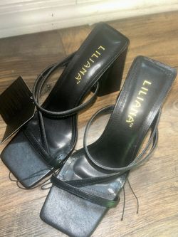 Black Square Toe Heel