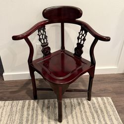 Vintage Rosewood Chinese Hand-carved Corner Chair