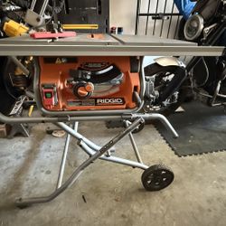 Ridgid Portable Corded Pro Jobsite 10” Table Saw With Stand 