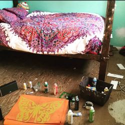 Moroccan queen bed frame 