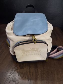 Coach Jes Cream & Blue Backpack