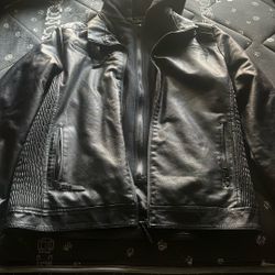 Black Leather Jacket, Size Medium 