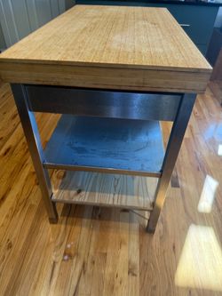 Kitchen Island Cart with Butcher Block Top
