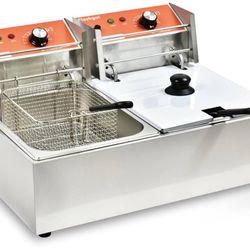 Brand New Commercial Deep Fryer with Double Fry Basket 6-12L Capacity