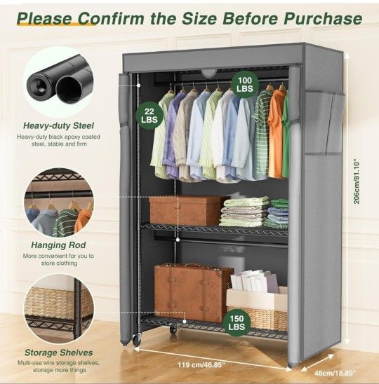 heavy Duty Clothes Rack With Cover