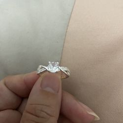 Real 925 Sterling Silver Wedding Ring Size 6/7