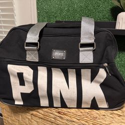 Large Black PINK Roller Duffle Bag
