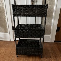 Used Rattan 3 Tier Storage Rack