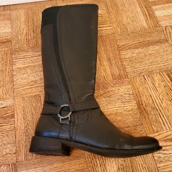 Black Leather Boots Womens