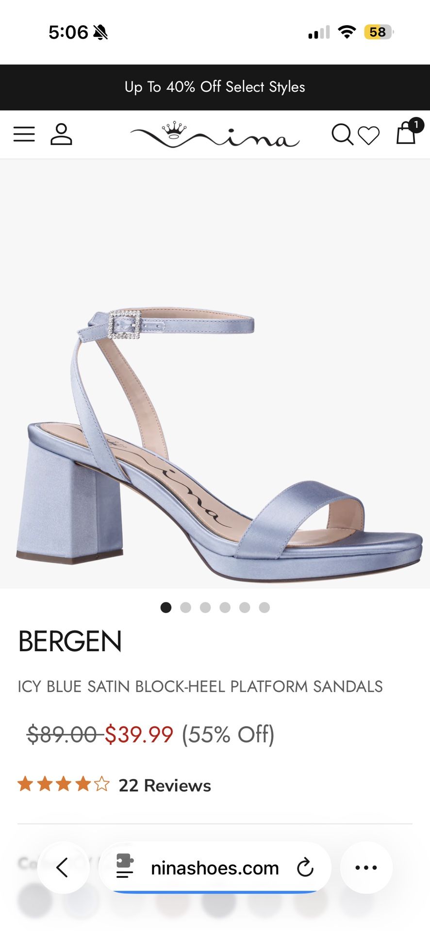 Nina Bergen Shoes Size 8 in Icy Blue