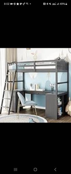 Kid Loft Bed With Desk Area