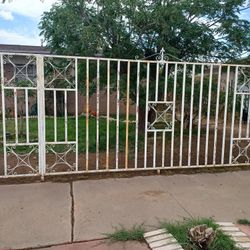 White Fence 73 Ft Long With Door Gate & Slide Door