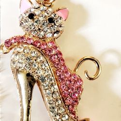 Bag Charm-Kitten In A High Heal Shoe.