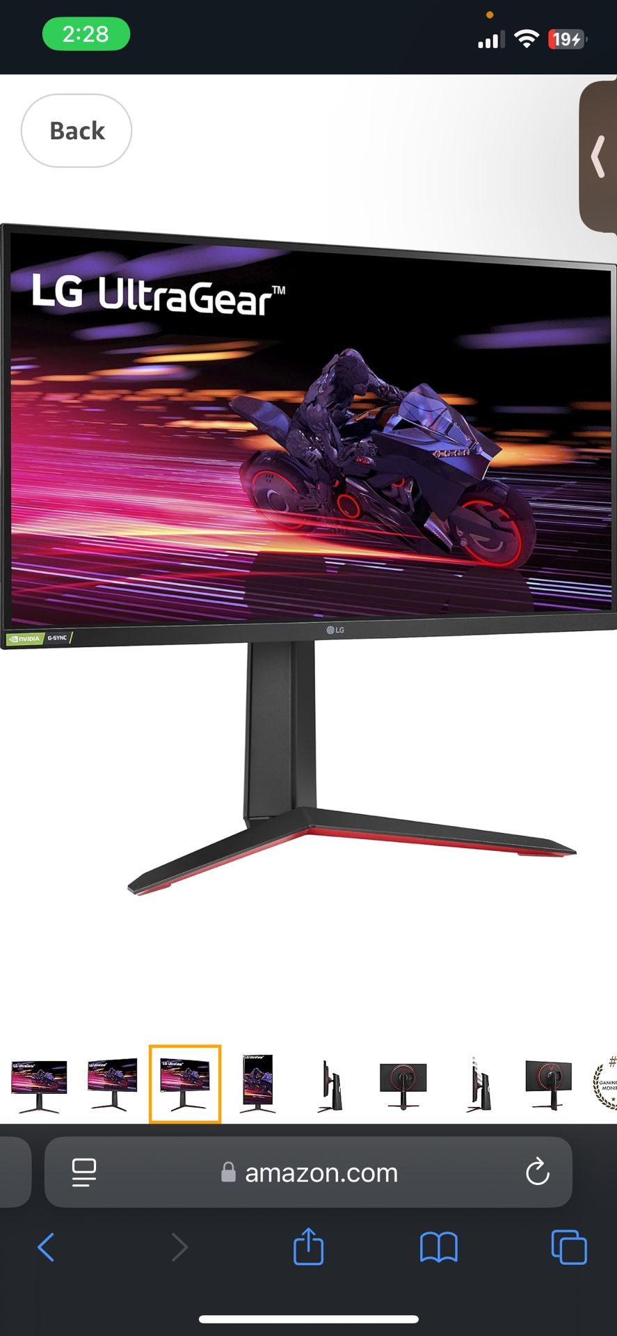 LG 27GP750-B 27” Ultra gear FHD IPS Gaming Monitor