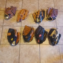4 LH AND 4 RH BASEBALL GLOVES SIZE 12. - 12.5  $30 EACH FIRM PRICE 