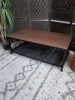 Simplihome Black and Brown Industrial Style Coffee Table