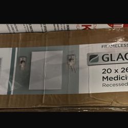 Glacier Bay 19-5/8 in. x 26 in. Rectangular Recessed or Surface Mount Beveled Frameless Medicine Cabinet with Mirror