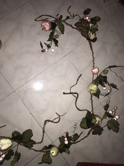 Sugar bead fruit vine garland, vintage hand wrapped