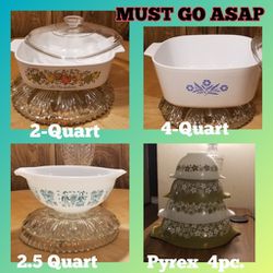 PYREX BOWLS & CORNINGWARE CASSEROLE DISHES - PRICES VARY (SEE DESCRIPTION)