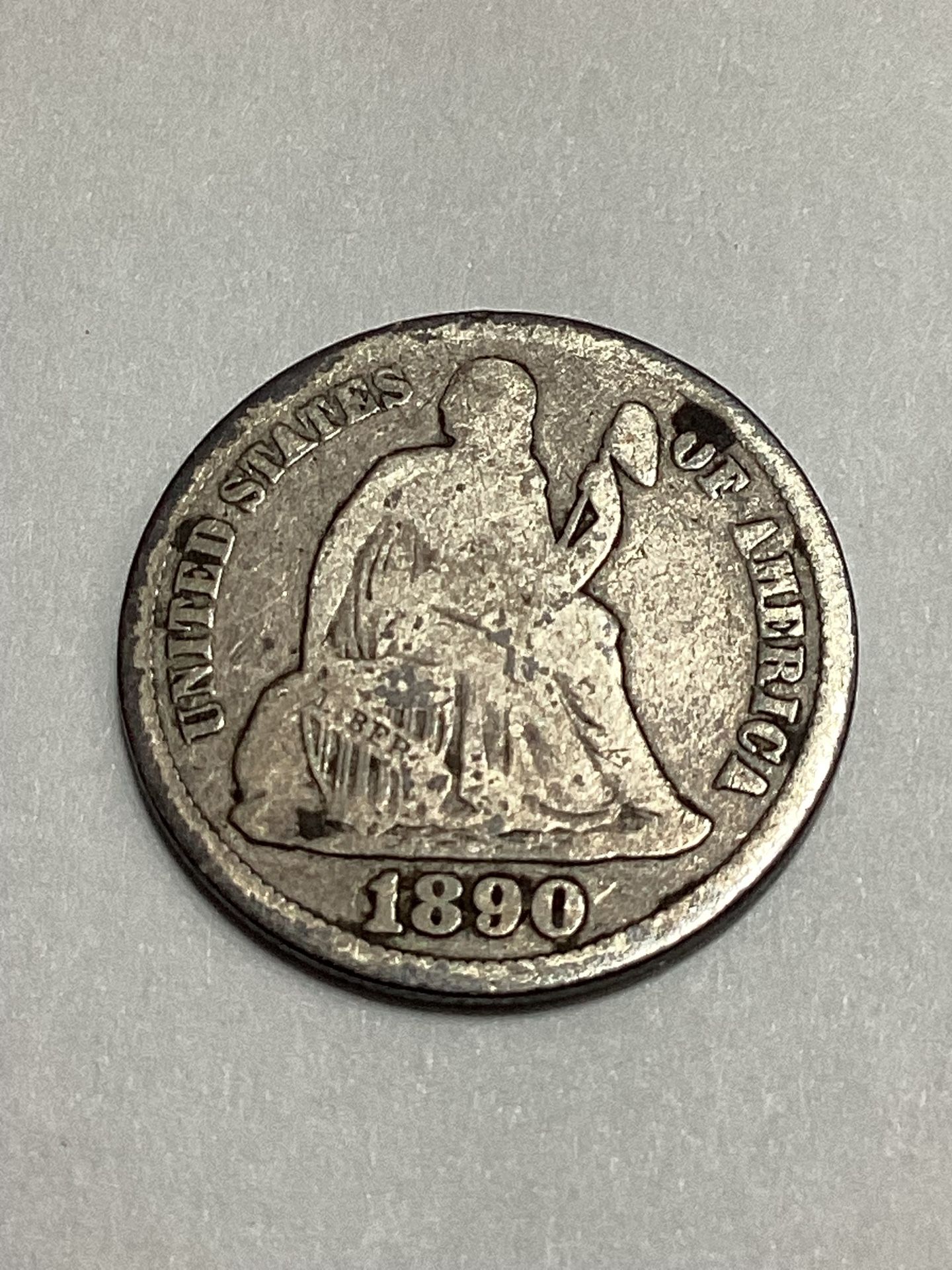 1890–S Silver Seated Liberty Dime - Antique U.S Silver Coin