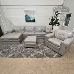 🛋️Haverty’s Leather Sectional Sofa (Delivery Available!! )