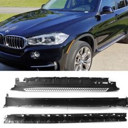 For 14-18 BMW X5 F15 OE Style Side Step Nerf Bar Running Boards Silver Black