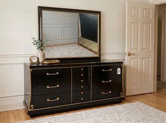 Black Dresser with Mirror