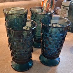 4 Teal Glasses