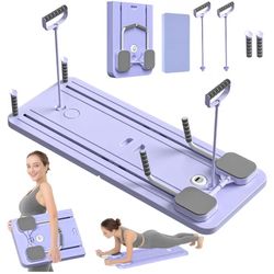  Pilates Board - Pilates Reformer Set, Multi-Purpose Foldable Pilates Reformer Board for Home, 5 in 1 Pilates Sliding Board