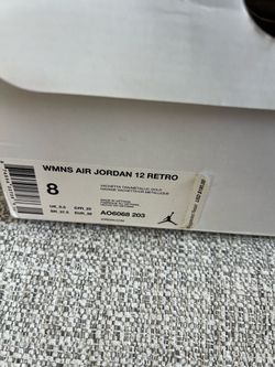 Women’s Air Jordan 12 Retro – Vachetta Tan / Metallic Gold – Size 8