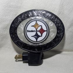 Pittsburgh Steelers NFL Stained Glass Nightlight Rotatable Tested & Works