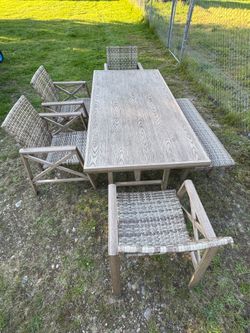 Outdoor Patio set - 4 chairs & 1 bench