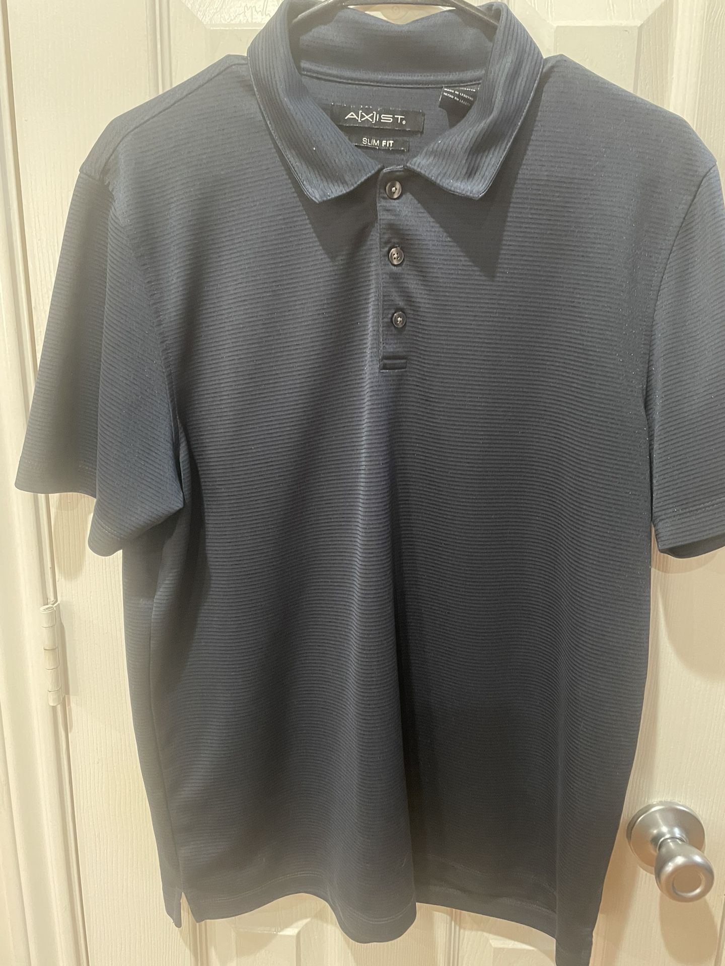AXIST Slim Fit Navy Polo Shirt Large Polyester