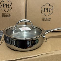 Princess House Sartén 8 De Acero Inoxidable Tri -ply Nuevo En Caja 