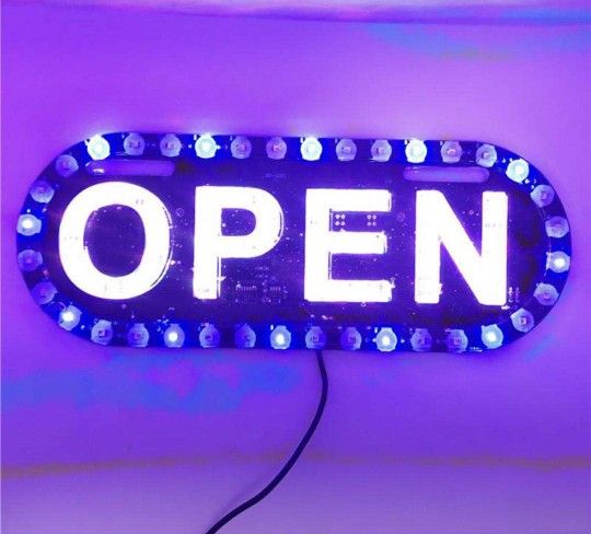 Flashing Light OPEN Sign RGB LED Lights For Business Waterproof 4x10 Inch