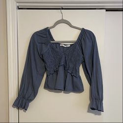 Alter’d State Navy Smocked Blouse
