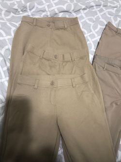 5 beige/tan jegging material pants size 16