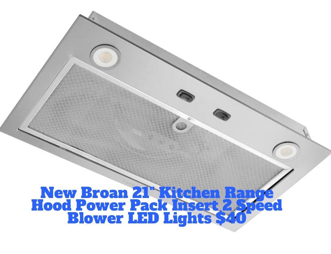 New Broan 21" Range Hood PM300SS Power Pack Insert 2 Speed Fan LED Lights 