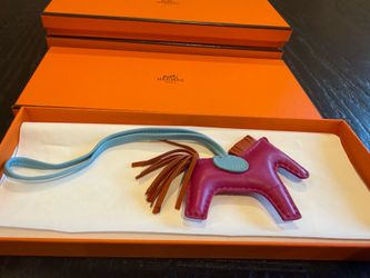 Hermès Rodeo Bag Charm PM Pink Blue Authentic