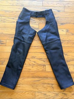 Black Leather Motorcycle Chaps