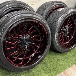 New 22x12 wheels wrapped in lexani tires 305/40r22 tires 6 lug universal
