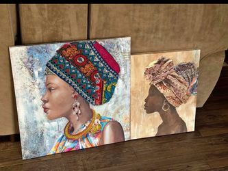 Set of 2 African Woman Canvas Wall Art - $50 obo