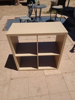 Small wood shelf unit, cubicle